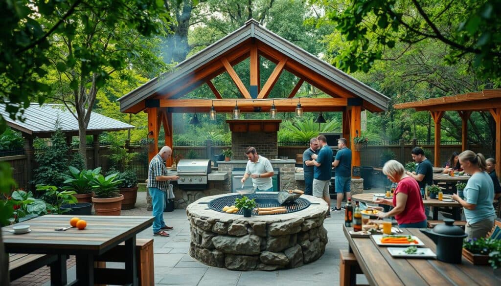 Grill pavilion and outdoor kitchen community Grill pavilion and outdoor kitchen community
