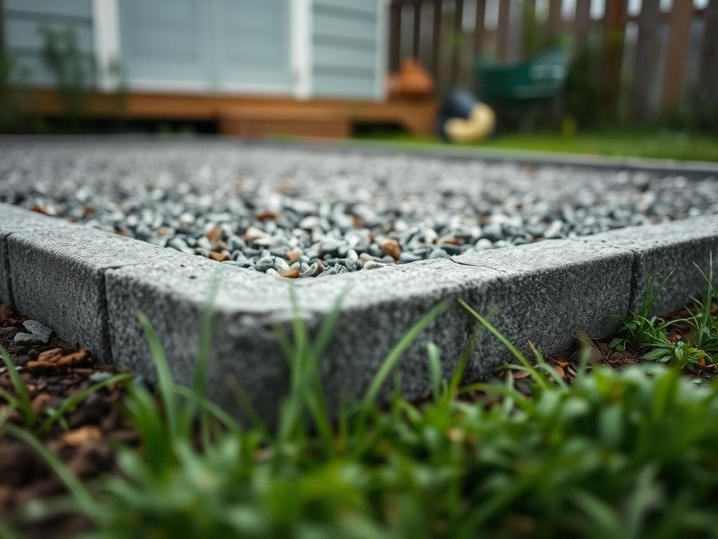 Pflege des Fundaments für ein schnellmontierbares Gartenhaus