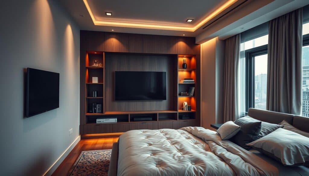 TV-Wand im Schlafzimmer TV-Wand im Schlafzimmer