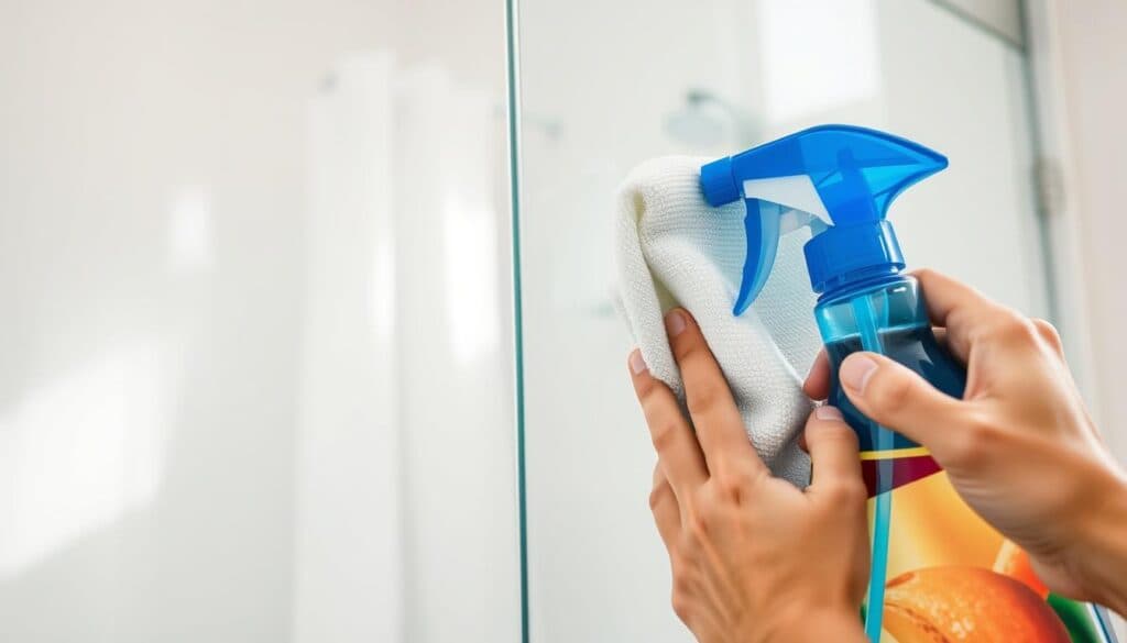 Glaswand Dusche reinigen Klarspüler