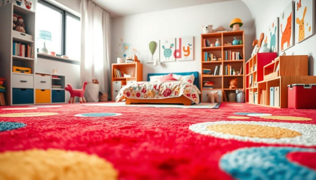 roter Teppich im Kinderzimmer