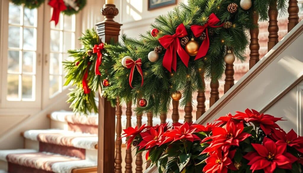 Treppengeländer weihnachtlich dekorieren