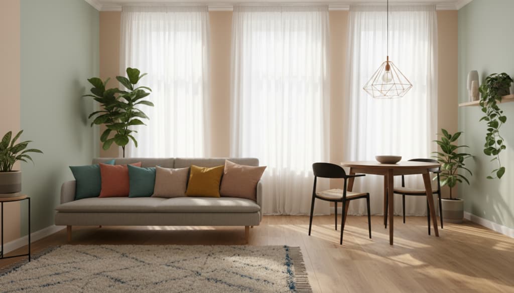Licht und Farben in der Einzimmerwohnung Licht und Farben in der Einzimmerwohnung