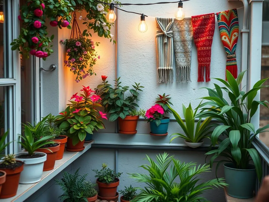 Balkonwand dekorieren ohne Bohren