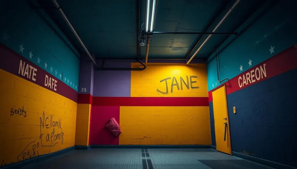 Garagenwände mit verschiedenen Farben