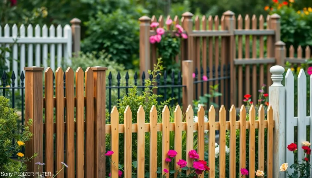 Gartenzäune in verschiedenen Stilen