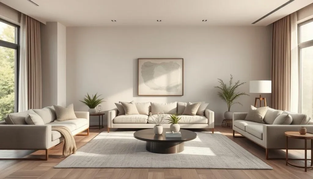 Greige Farbpalette in Wohnraumgestaltung