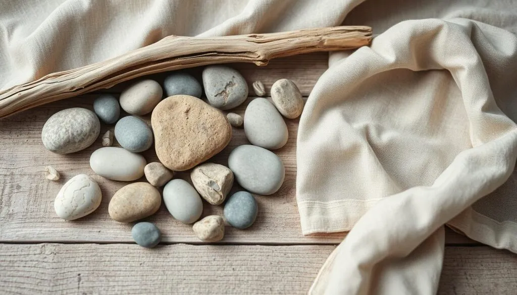 Natürliche Materialien in Beige und Grau