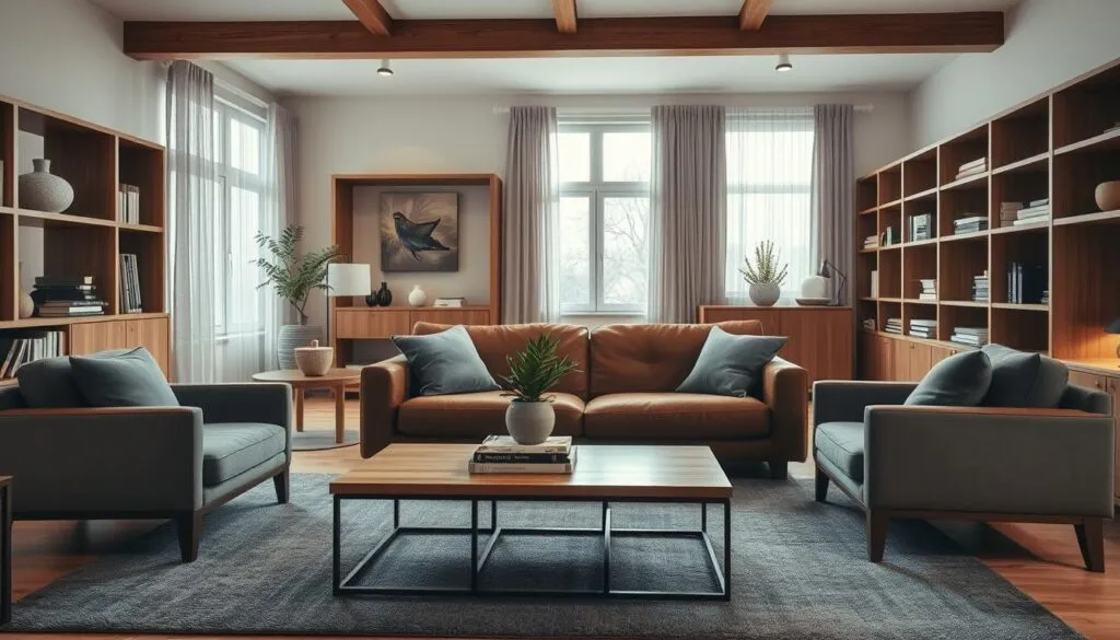 Braun und Grau kombinieren Wohnzimmer