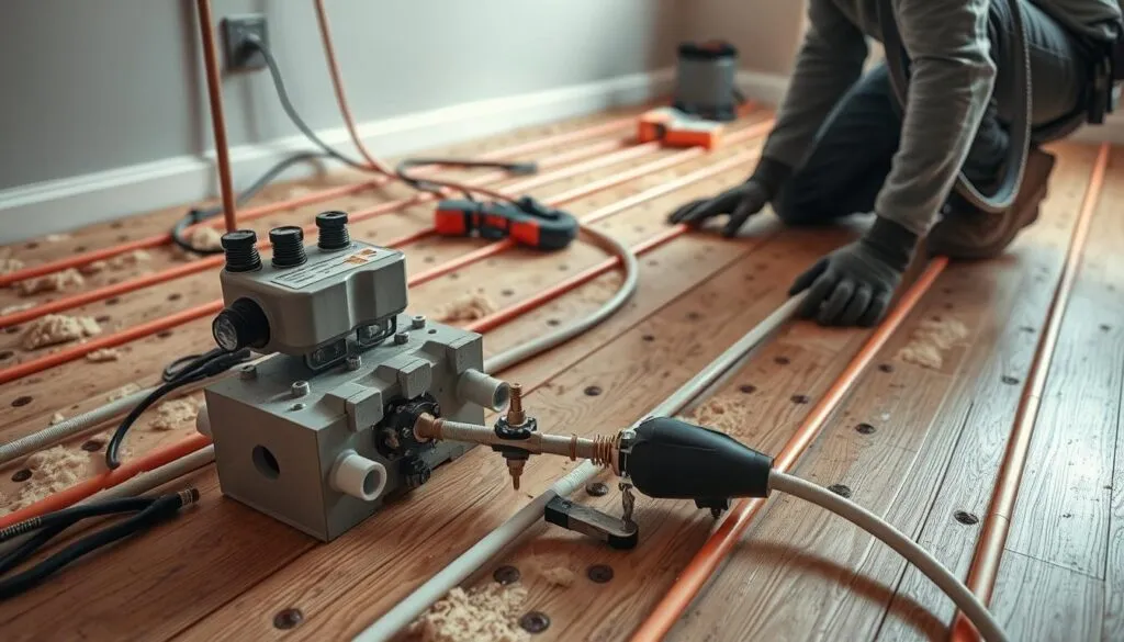 Fußbodenheizung Installation
