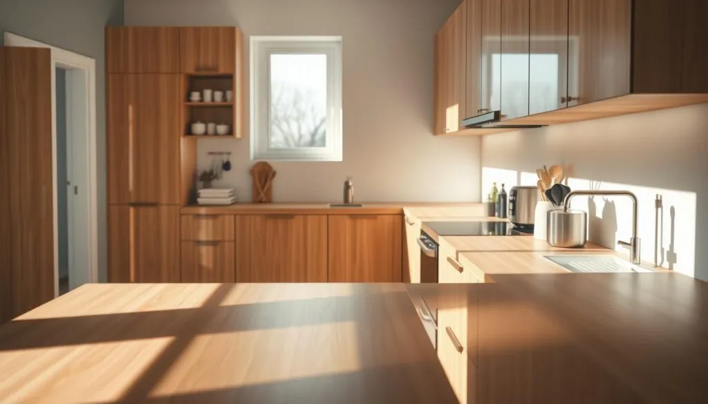 Moderne Küchenarbeitsplatte ohne Hängeschränke Moderne Küchenarbeitsplatte ohne Hängeschränke