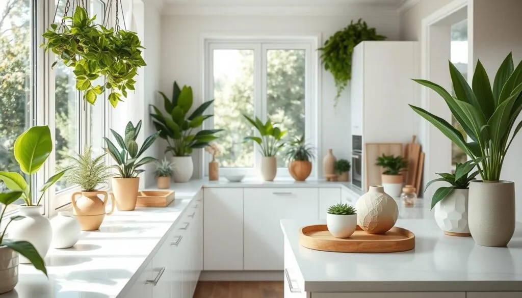 Pflanzen und Dekoration in modernen Küchen Pflanzen und Dekoration in modernen Küchen