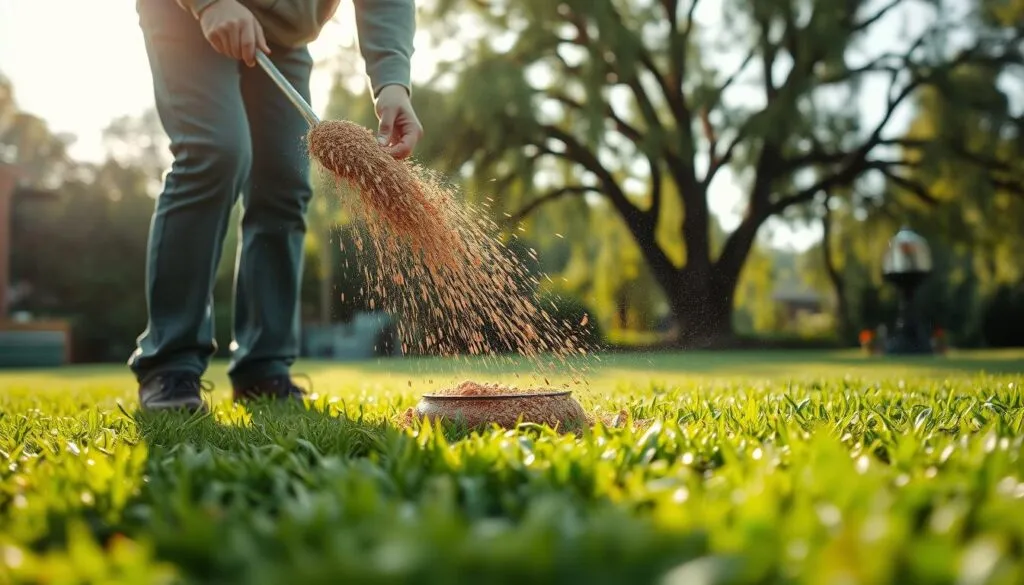 Rasendüngung bei feuchtem Boden