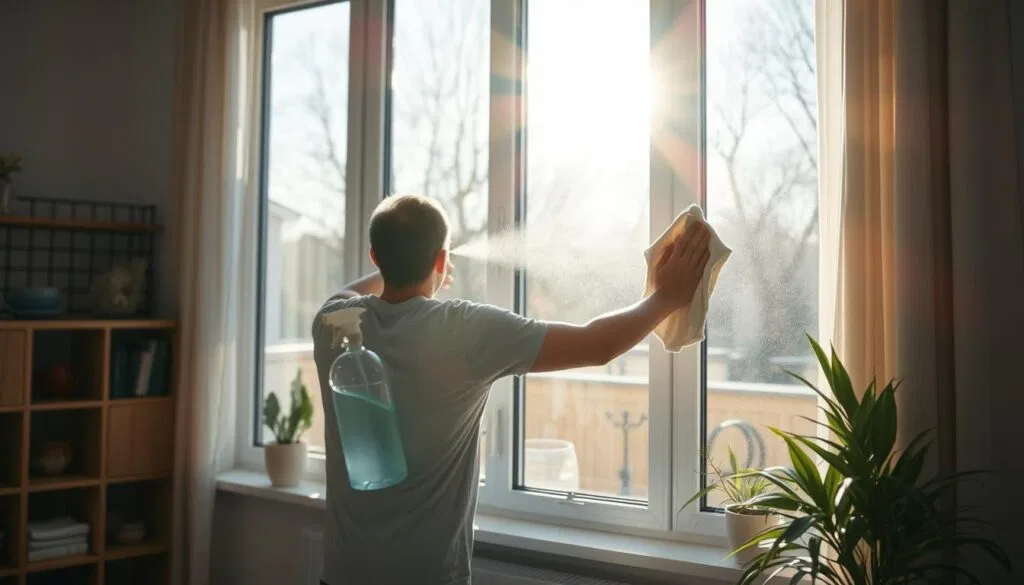 Fensterreinigung mit Klarspüler