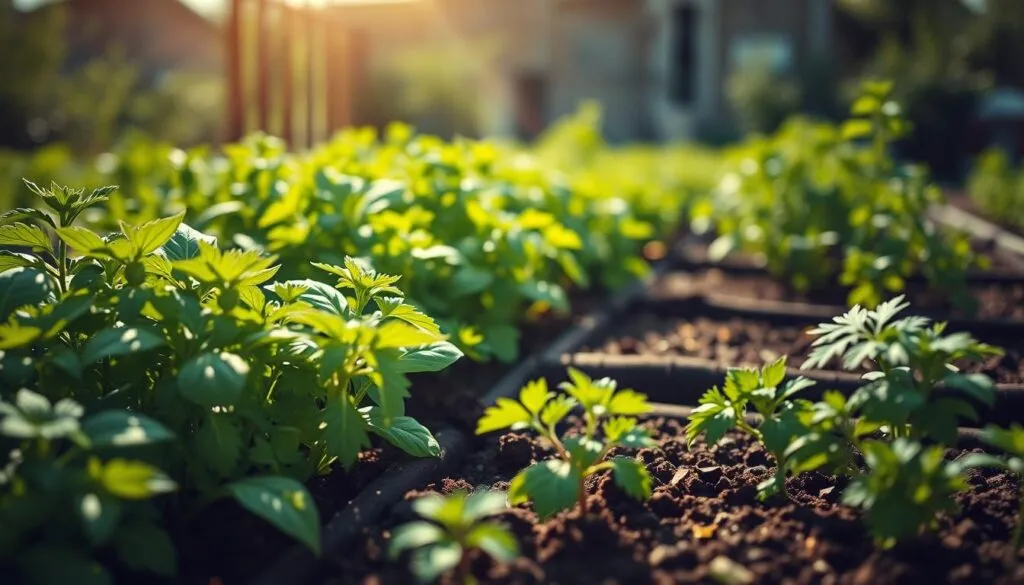 Kräutergarten Pflege Basilikum Petersilie
