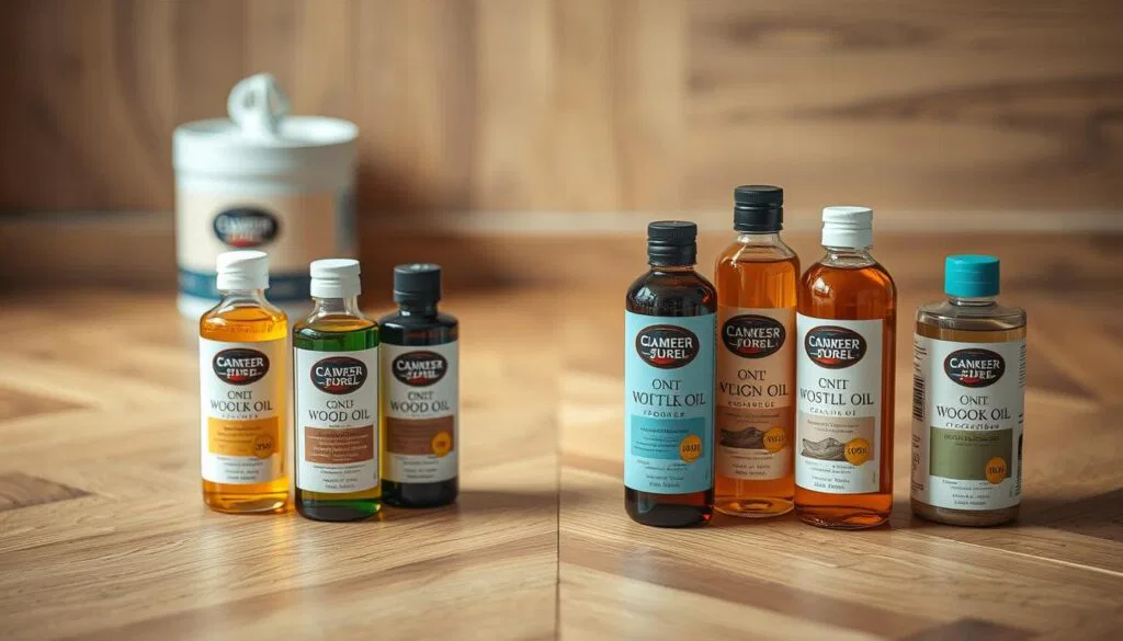 Verschiedene Holzöle für Parkettboden