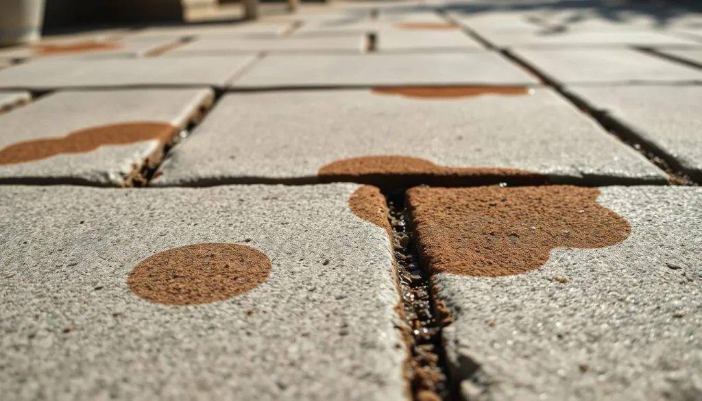 Fettflecken auf Terrassenplatten