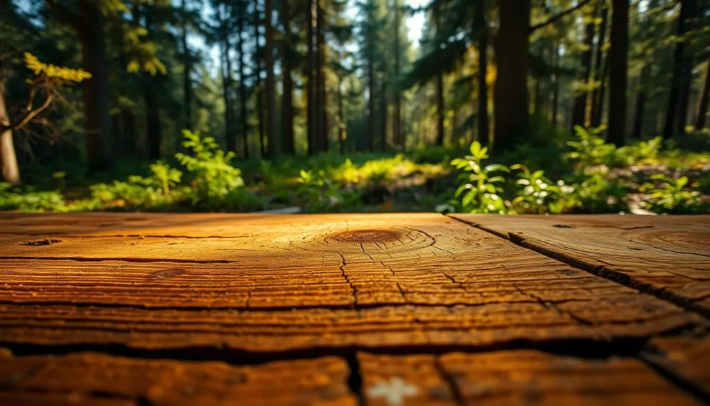 Unbehandeltes Douglasienholz in natürlicher Umgebung Unbehandeltes Douglasienholz in natürlicher Umgebung