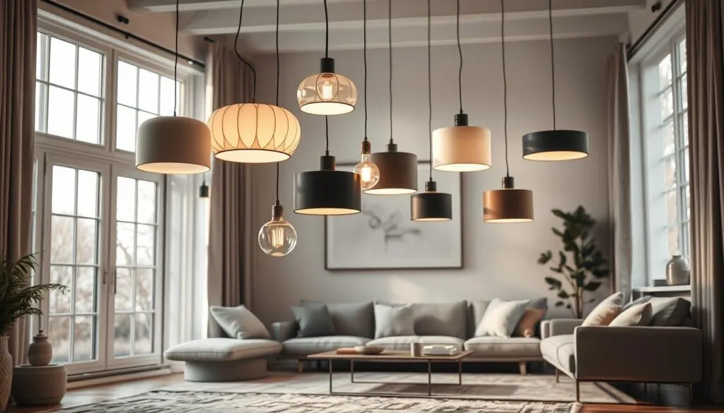 Moderne Hängelampen im Wohnzimmer