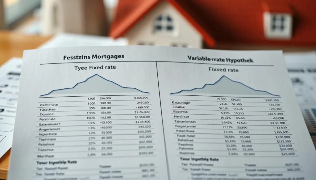 Zinsvergleich Festzins variable Hypothek