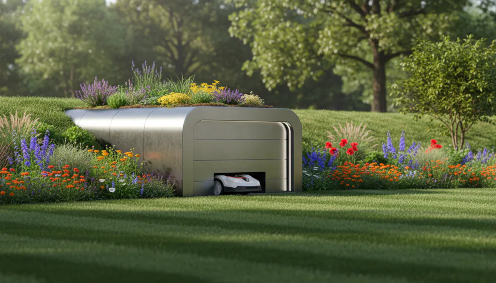 Rasenmäher Roboter Garage