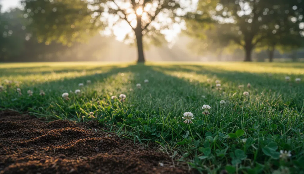 Kaffeesatz gegen Klee im Rasen