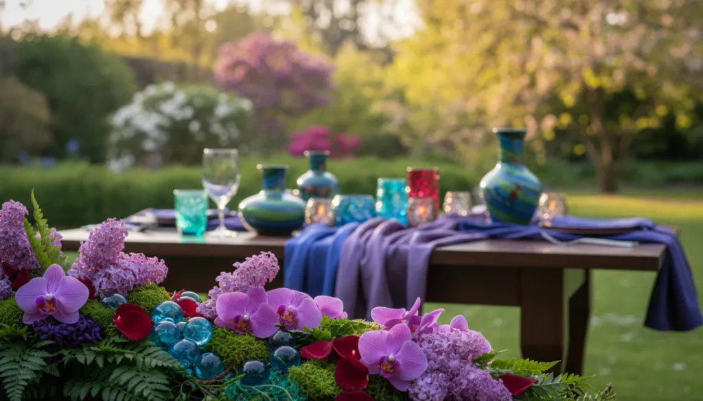 Kreative Farbkombinationen Lila Grün Blau Rot