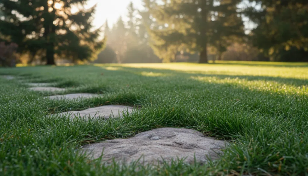 Trittsteine im Rasen schützen vor Frostschäden