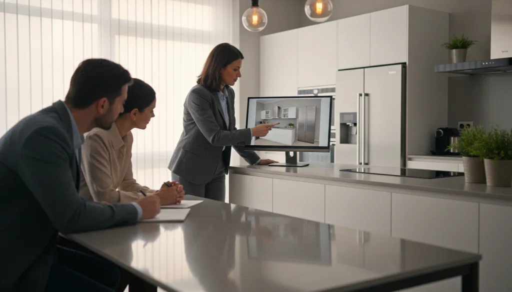 Backofen neben Kühlschrank