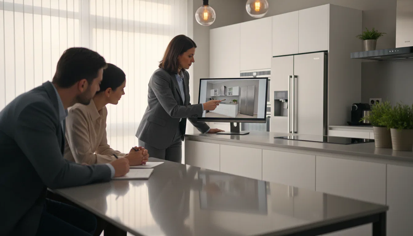 Backofen neben Kühlschrank