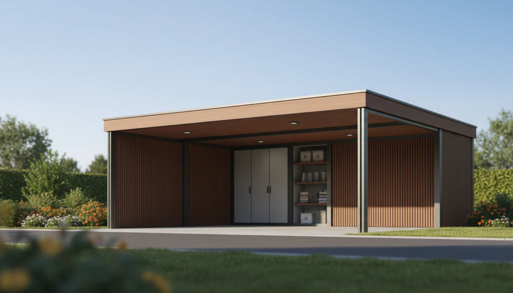 Carport mit Schuppen