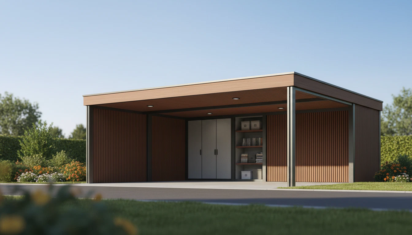 Carport mit Schuppen