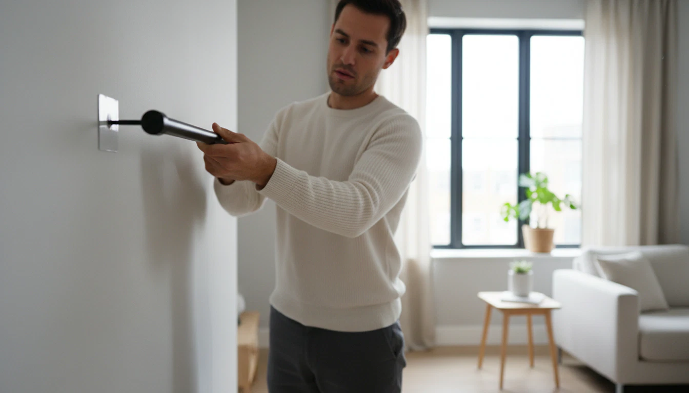 Gardinenstange kleben